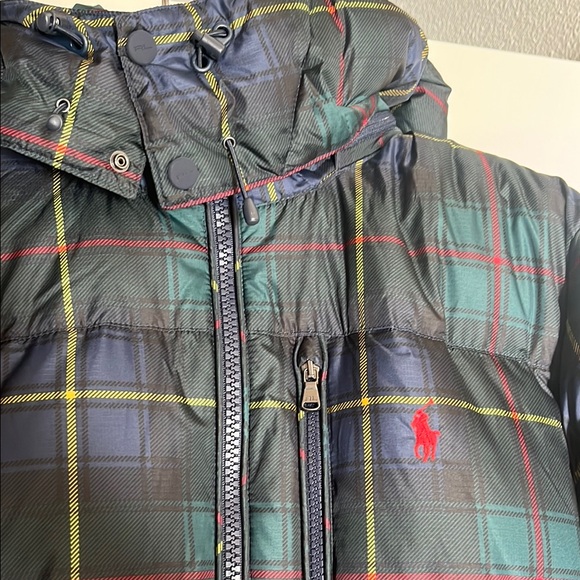 Polo by Ralph Lauren Men's Plaid Puffer Jacket - Navy - Picture 2 of 8